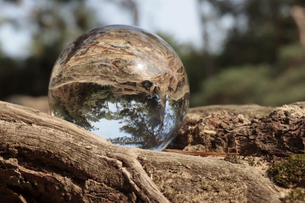 macrofoto van glazen bol